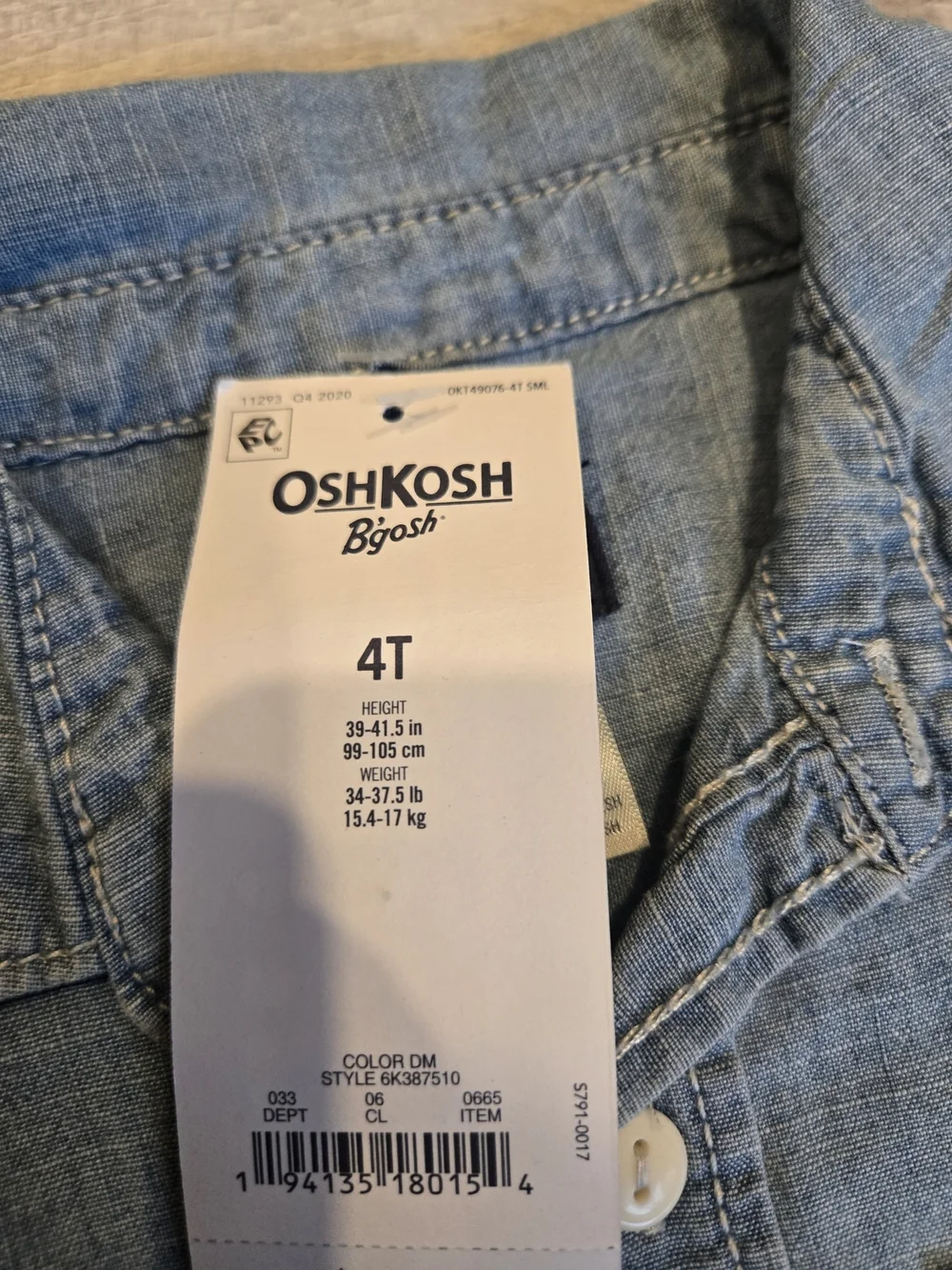 OshKosh B'gosh Light Blue Denim Button-Down Shirt